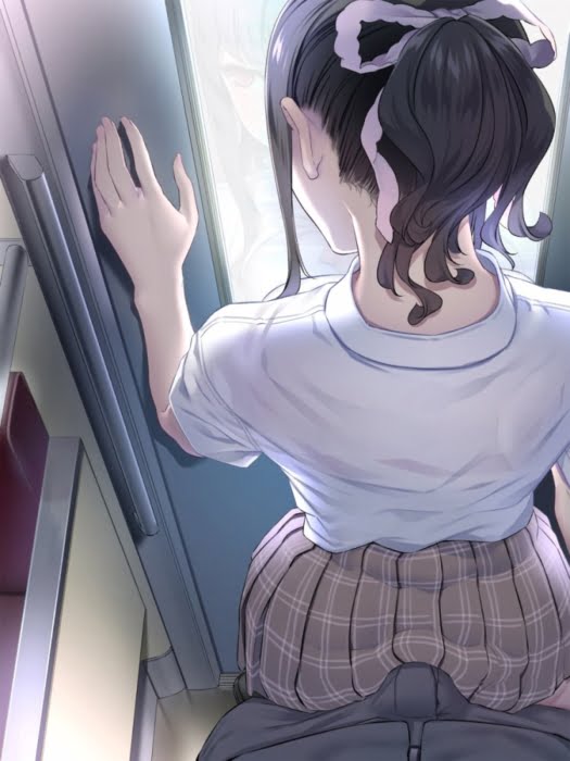 薄着の季節は狙われやすい電車内での卑劣な痴漢被害にあう美少女二次エロ画像